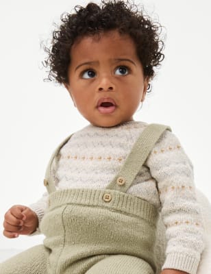 

Boys M&S Collection 3pc Cotton Rich Knitted Outfit (7lbs-1 Yrs)) - Sandstone, Sandstone