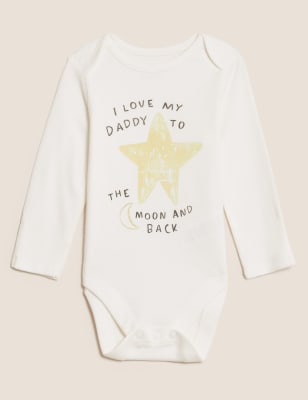 

Marks & Spencer Pure Cotton Daddy Slogan Star Bodysuit (UNISEX, CREAM MIX, NB)