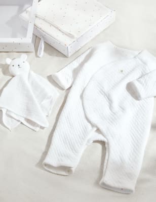 

Unisex,Boys,Girls M&S Collection 3pc Cotton Rich Sleepsuit Gift Set (0-6 Mths) - White, White