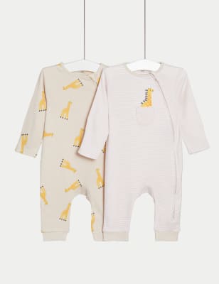 

Unisex,Boys,Girls M&S Collection 2pk Pure Cotton Footless Sleepsuits (0-36 Mths) - Cream Mix, Cream Mix