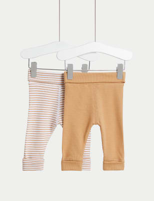 

Unisex,Boys,Girls M&S Collection 2pk Cotton Rich Waffle Leggings (6½lbs-3 Yrs) - Camel Mix, Camel Mix