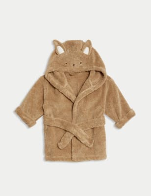 

Unisex,Boys,Girls M&S Collection Pure Cotton Towelling Hooded Robe (0-3 Yrs) - Camel, Camel