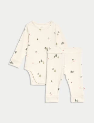 

Unisex,Boys,Girls M&S Collection 2pc Cotton Rich Alpine Outfit (7lbs-12 Mths) - Cream Mix, Cream Mix