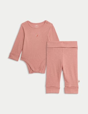 

Unisex,Boys,Girls M&S Collection 2pc Cotton Rich Alpine Outfit (7lbs-12 Mths) - Terracotta Mix, Terracotta Mix