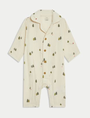 

Unisex,Boys,Girls M&S Collection Pue Cotton Alpine Romper (0-12 Mths) - Cream Mix, Cream Mix