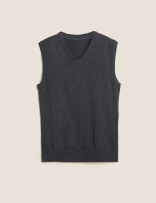 

M&S Collection Top de tirantes escolar unisex 100% algodón StayNew™ (3-16 años) - Grey, Grey