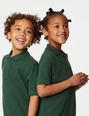 

Unisex,Boys,Girls M&S Collection Unisex Pure Cotton Polo Shirt (2-18 Yrs) - Bottle Green, Bottle Green