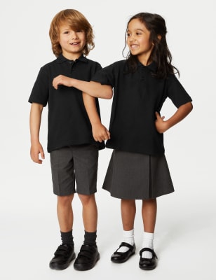

M&S Collection Unisex-Polohemd aus reiner Baumwolle (2-18 J.) - Black, Black