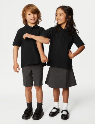 

Unisex,Boys,Girls M&S Collection Unisex Pure Cotton Polo Shirt (2-18 Yrs) - Black, Black