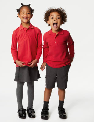 

Unisex,Boys,Girls M&S Collection Unisex Long Sleeve Polo Shirt (2-18 Yrs) - Red, Red