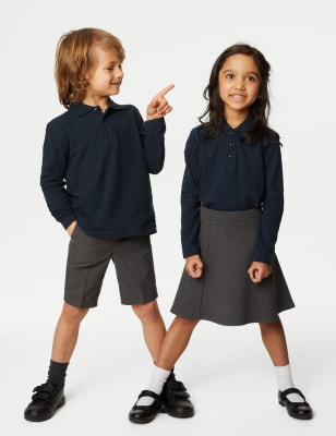 

Unisex,Boys,Girls M&S Collection Unisex Long Sleeve Polo Shirt (2-18 Yrs) - Dark Navy, Dark Navy