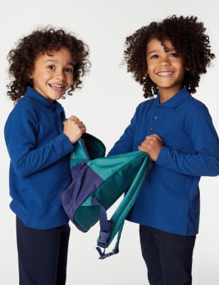 

Unisex,Boys,Girls M&S Collection Unisex Long Sleeve Polo Shirt (2-18 Yrs) - Royal Blue, Royal Blue