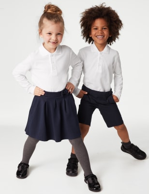 

M&S Collection Unisex-Polohemd mit langen Ärmeln (2-18 J.) - White, White