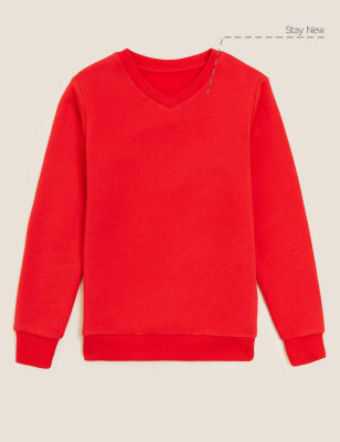 

M&S Collection Unisex-Sweatshirt aus Baumwolle mit V-Ausschnitt (2-16 Jahre) - Red, Red