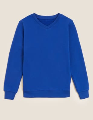 

Unisex,Boys,Girls M&S Collection Unisex Cotton V-Neck Sweatshirt (2-16 Yrs) - Royal Blue, Royal Blue