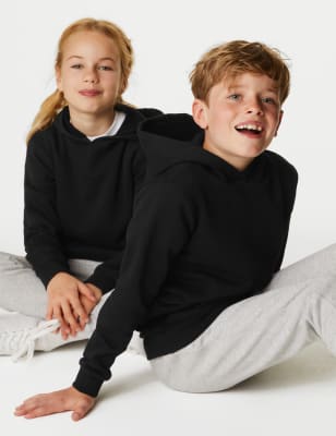 

M&S Collection Sudadera con capucha unisex de algodón (2-18 años) - Black, Black