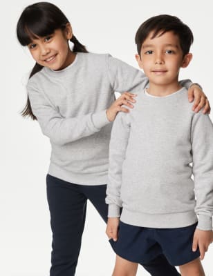 

Unisex,Boys,Girls M&S Collection Unisex Cotton Crew Neck Sweatshirt (2-16 Yrs) - Grey Marl, Grey Marl