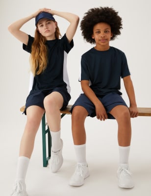 

M&S Collection Active - Camiseta unisex (3-16 años) - Navy/White, Navy/White