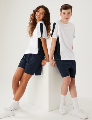 

M&S Collection Active - Camiseta unisex (3-16 años) - White/Navy, White/Navy