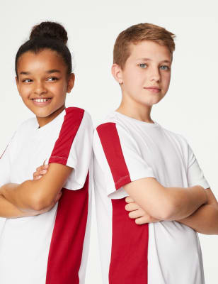 

M&S Collection Active - Camiseta unisex (3-16 años) - White/Red, White/Red