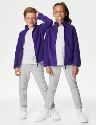 

Unisex,Boys,Girls M&S Collection Unisex Zip Fleece (2-16 Yrs) - Purple, Purple