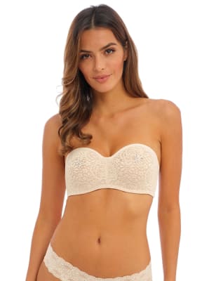 Wacoal Women's Halo Floral Lace Wired Strapless Bra - 38C - Beige, Beige,Black,Ivory