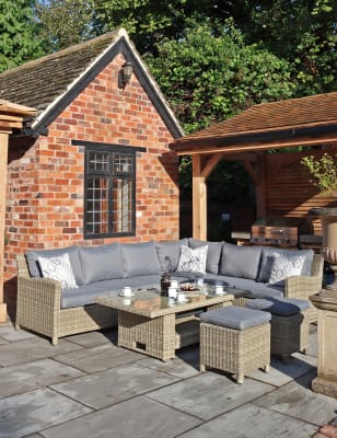 Royalcraft Wentworth 8 Seater Garden Corner Sofa Set - Natural, Natural