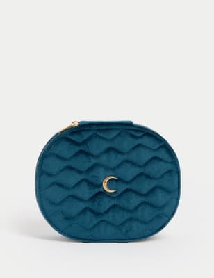 

M&S Collection Quilted Velvet Jewellery Box, Navy