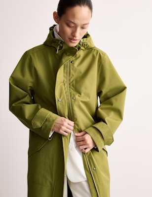 【美品】RAINMAKER - SHADOWSTRIPE HOODEDCOAT Shine Patent Hooded Rain Coat In Black - Tokyo Laundry
