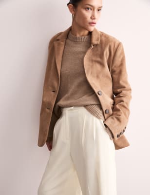 

JAEGER Suede Blazer - Camel, Camel