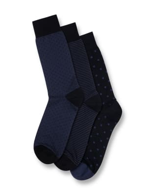 Charles Tyrwhitt Men's 3pk Assorted Cotton Rich Socks