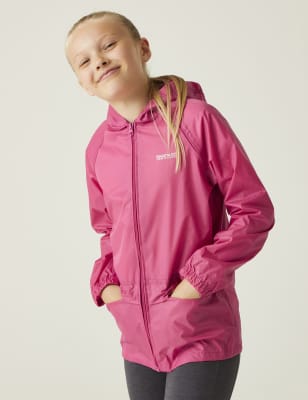 Regatta Girls Stormbreak Waterproof Hooded Jacket (3-14 Yrs) - 5-6 Y - Pink, Pink