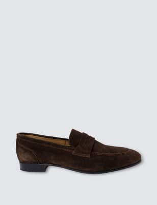 Hawes & Curtis Men's Suede Slip-On Loafers - 10 - Brown, Brown