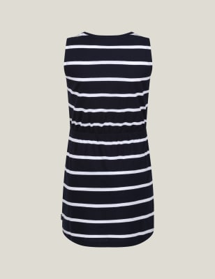 Regatta Girls Beylina Cotton Rich Striped Dress (3-14 Yrs) - 7-8 Y - Pink Mix, Pink Mix,Dark Blue Mi