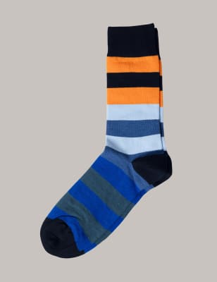 Hawes & Curtis Men's Striped Cotton Rich Socks