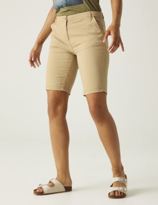 Regatta Women's Bayletta Cotton Rich Chino Shorts - 10 - Beige, Beige,Dark Blue