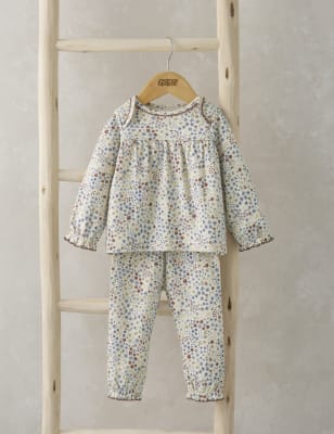 Mamas & Papas Newborn Girls Pure Cotton Ditsy Floral Pyjamas (0-3 Yrs) - 12-18 - Multi, Multi