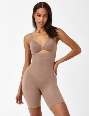 Spanx Women's Everyday Seamless Shaping Medium Control High-Waisted Shorts - Brown, Beige,Brown,Blac