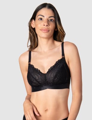 Hotmilk Women's Warrior Lace Non Wired Nursing Bra - 34DDD - Ivory, Black,Ivory