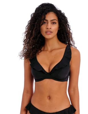 Freya Women's Jewel Cove Wired Plunge Bikini Top - 36DD - Black, Black