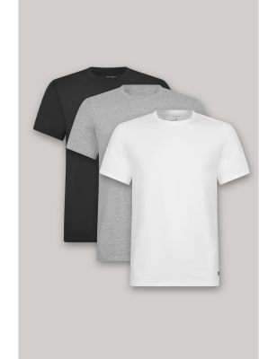 Ted Baker Men's 3pk Cotton Rich Crew Neck T-Shirts - M - Black, Multi,White,Black