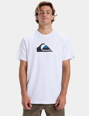 Quiksilver Men's Pure Cotton Logo T-Shirt - M - Black, Black