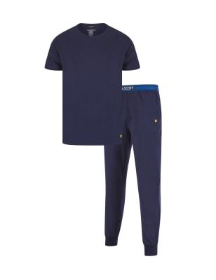 Lyle & Scott Men's Cotton Rich Jersey Lounge Set - Black, Blue,Black