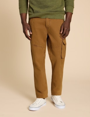 White Stuff Men's Regular Fit Organic Cotton Cargo Trousers