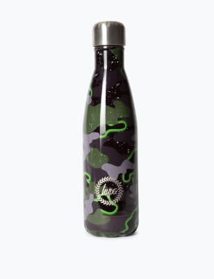 Hype Kids Glow Camouflage Print Water Bottle - Green, Green