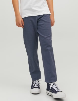 Jack & Jones Junior Boys Cotton Rich Chinos (10-16 Yrs) - 10y - Navy, Navy