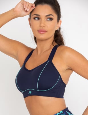 Pour Moi Women's Energy Empower U/W light Pad Sports Bra (B-G) - 32DD - Navy Mix, Navy Mix