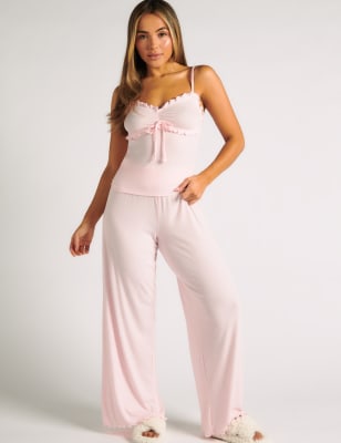 Boux Avenue Women's Ribbed Pyjama Set - 14 - Pink, Pink