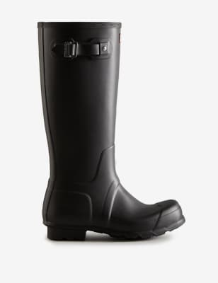 Hunter Men's Original Tall Wellington Boots - 9 - Black, Black,Green,Navy