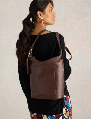 White Stuff Women's Leather Crossbody Bag - Brown, Brown,Teal